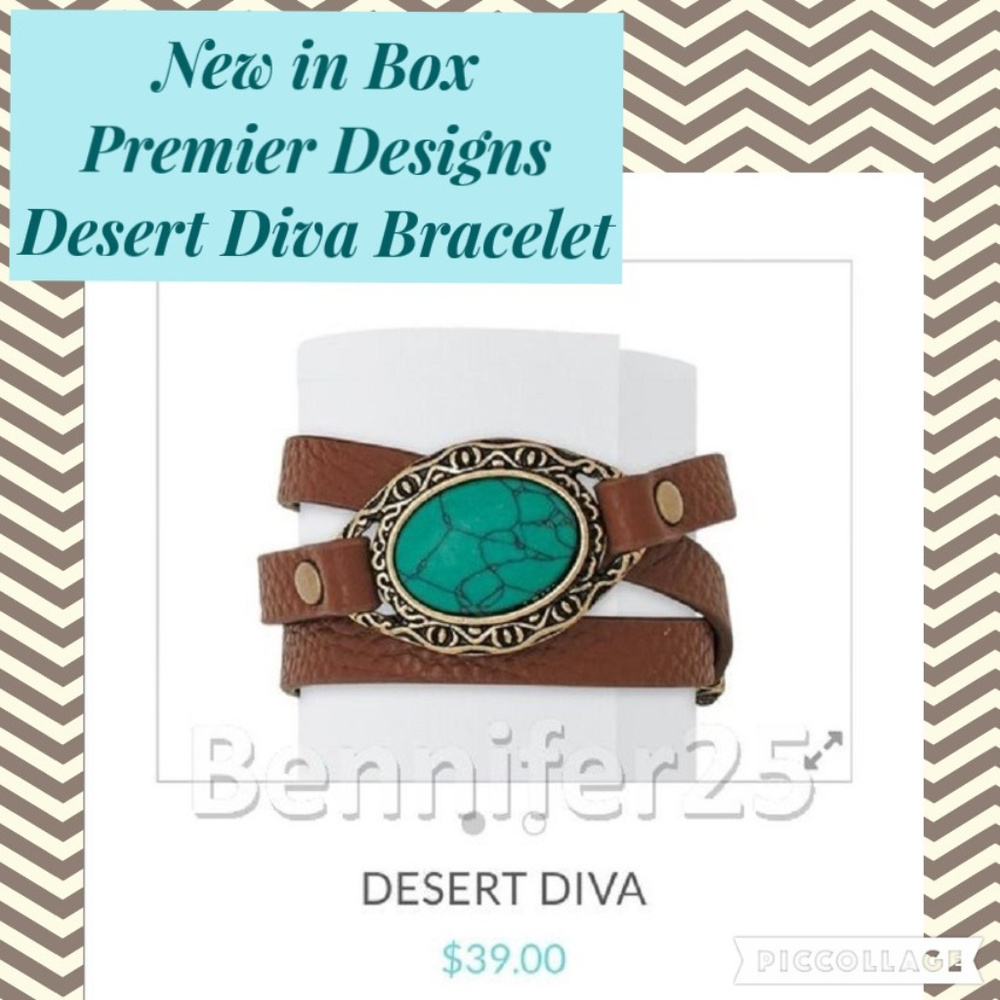 Premier Designs Desert Diva Leather wrap Turquoise